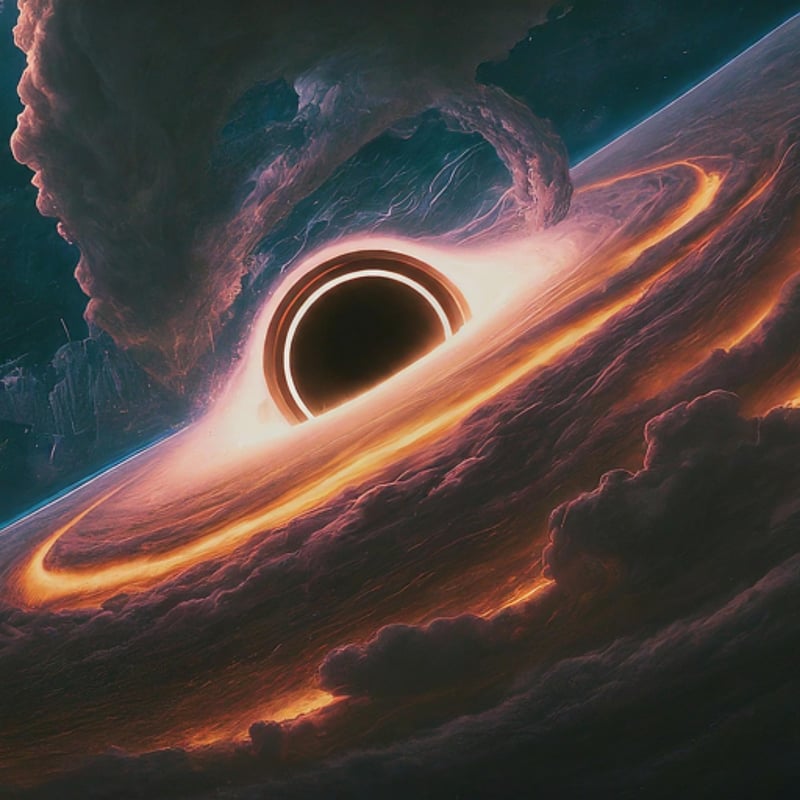 Black Hole Colliding Stars Illustration